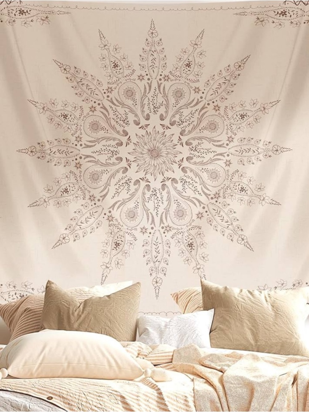 NEW! Floral Mandala Tapestry Wall Hanging Cute Boho Bohemian Decor